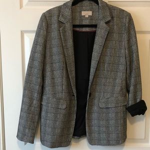 Loft blazer size 8 black white check
